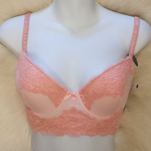 Rene Rofe Pink Lace & Satin Bra - Picture 13 of 16